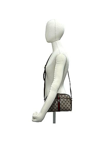 Gucci GUCCI Vintage Sherry Line GG Logo Leather Shoulder Bag (Brown) - Brown 38441 (view 2)