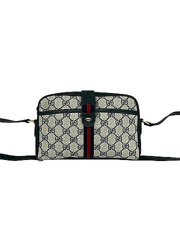 Gucci GUCCI Vintage Sherry Line GG Logo Pattern Leather Shoulder Bag, Navy, 37903 (view 1)