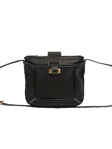 Loewe LOEWE Vintage Anagram Logo Embossed Leather Mini Shoulder Bag/Pouch/Sacoche, Black 56513 (view 1)