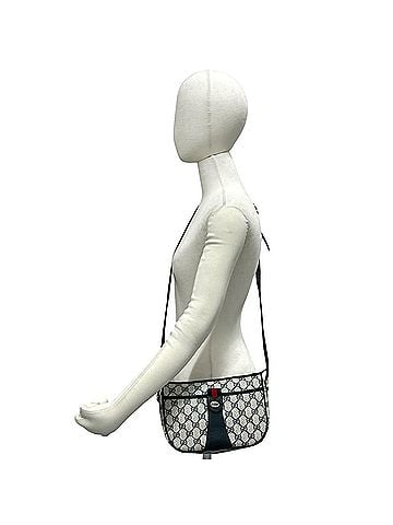 Gucci GUCCI (Old Gucci) Sherry Line GG Logo Pattern Leather Shoulder Bag/Pouch, Navy, 79584 (view 2)