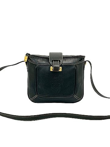 Loewe LOEWE Anagram Embossed Logo Leather Shoulder Bag/Pouch/Sacoche, Black, 90650 (view 1)
