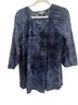 JM Collection Tie-dye Blue 3/4 Sleeve Blouse Size 1X - photo 1
