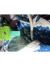 Farm Floral Blue White Green Multi Color Romper Size S - photo 7
