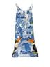 Farm Floral Blue White Green Multi Color Romper Size S - photo 1