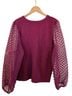 Maeve 65% Polyester 35% Cotton 100% Polyester Burgundy Long Sleeve Blouse Size XL - photo 2