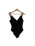 Cupshe Solid Black Pink One Piece Swimsuit Size L - photo 1