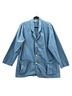 Chico's 100% Cotton Solid Blue Coat Size XL - photo 1