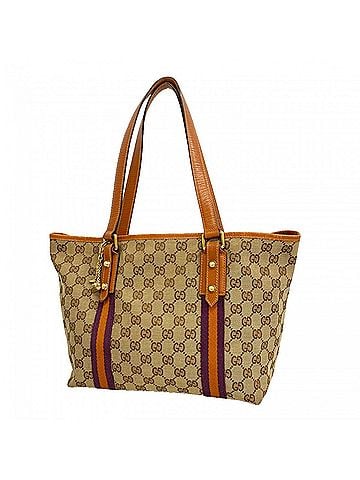 Gucci Gucci GG Canvas Tote Bag 137396, Brown Canvas, Women's (view 1)