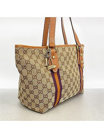 Gucci Gucci GG Canvas Tote Bag 137396, Brown Canvas, Women's (view 2)