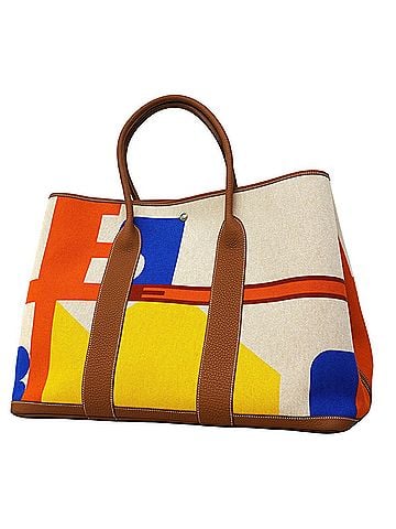 Hermès Hermes Garden Voyage GM Tote Bag, Negonda Toile H Plume, Gold, B Stamp, Men's/Women's. (view 1)