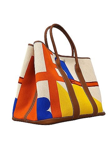 Hermès Hermes Garden Voyage GM Tote Bag, Negonda Toile H Plume, Gold, B Stamp, Men's/Women's. (view 2)