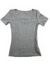 Halara Solid Gray Short Sleeve Blouse Size XS - photo 1