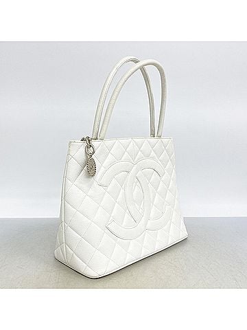 Chanel Chanel Tote Bag, Reissue Tote, Caviar Leather, White, Women's (view 2)