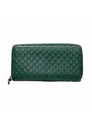 Gucci Gucci long wallet, Microguccissima, 307987, leather, green, men's and women's. (view 1)