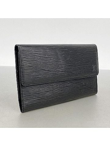Louis Vuitton Louis Vuitton Tri-fold Long Wallet, Epi Leather, Portefeuille International, M63382, Noir (Women's) (view 2)