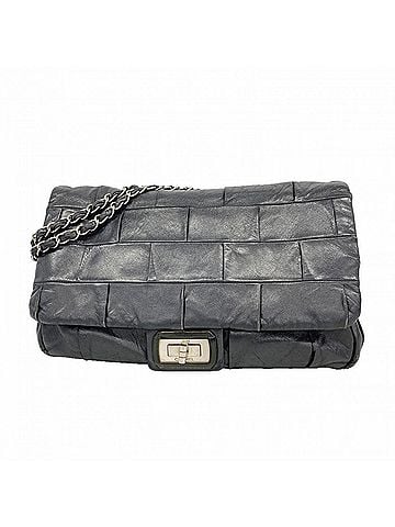 Chanel Chanel Shoulder Bag 2.55 Double Chain Leather Black Women's (view 1)
