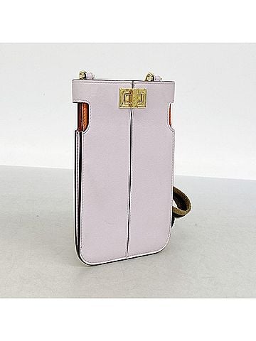 Fendi Fendi Peekaboo Leather Phone Case, Purple, Women's (view 2)