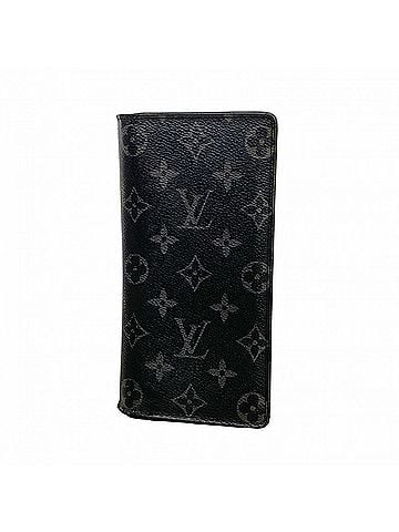 Louis Vuitton Louis Vuitton Monogram Eclipse Portefeuille Brazza Long Wallet M61697 Black Men's (view 1)