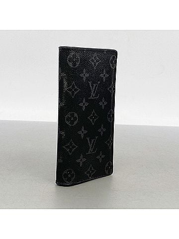 Louis Vuitton Louis Vuitton Monogram Eclipse Portefeuille Brazza Long Wallet M61697 Black Men's (view 2)