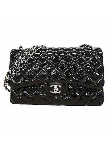 Chanel Chanel Shoulder Bag, Large Matelassé, Double Chain, Patent Leather, Black, Women's, OP004639 (view 1)