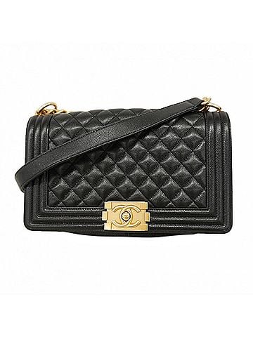 Chanel Chanel Boy Chain Shoulder Bag, Caviar Leather, Black, Women's OP003174 (view 1)