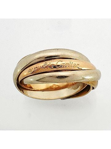 Cartier Cartier Trinity Ring, 5-Row Small Model, 18K Yellow Gold (KYG), White (18KWG), Pink (18KPG), Size #54, Ladies' Ring (view 2)