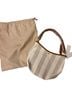 Mode 100% Canvas Stripes White Brown Hobo One size - photo 2