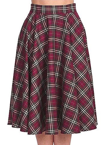 Banned Retro Winter Check Swing Skirt Casual Skirt (view 1)