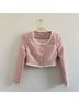 Hill House 37% Cotton 26% Tencel 35% Polyester 2% Metallic Fiber 100% Polyester Tweed Pink White Jacket Size XXS - photo 4
