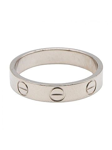 Cartier Cartier Mini Love Ring, 18K White Gold (18KWG), Silver Tone, for Men and Women, B4085148 (view 2)