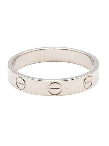 Cartier Cartier Mini Love Ring, 18K White Gold (18KWG), Silver Tone, B4085100 (Men's/Women's) (view 2)