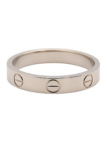 Cartier Cartier Mini Love Ring, 18K White Gold (18KWG), Silver Tone, B4085100 (Men's/Women's) (view 2)