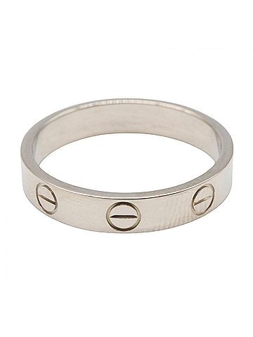 Cartier Cartier Mini Love Ring, 18K White Gold (18KWG), Silver Tone, B4085100 (Men's/Women's) (view 2)