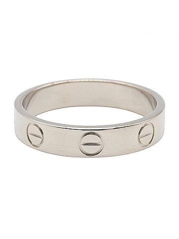 Cartier Cartier Mini Love Ring, 18K White Gold (18KWG), Silver Tone, B4085100 (Men's/Women's) (view 2)