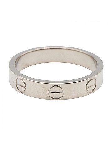Cartier Cartier Mini Love Ring, 18K White Gold (18KWG), Silver Tone, for Men and Women, Item Number 4085100 (view 2)
