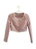 Hill House 37% Cotton 26% Tencel 35% Polyester 2% Metallic Fiber 100% Polyester Tweed Pink White Jacket Size XXS - photo 1