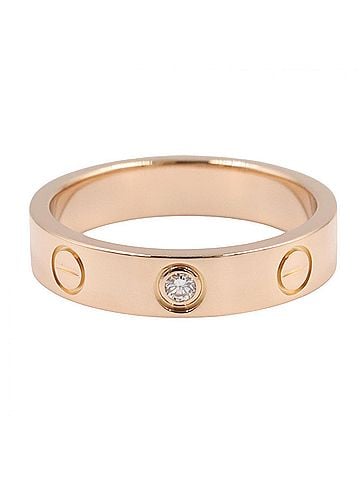 Cartier Cartier Mini Love Ring 1PD Ring, Jewelry, 18KPG (Pink Gold), Diamond, Women's, Gold Tone, Clear B4050700 (view 2)