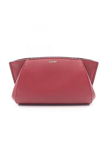 Cartier Cartier C de Second Bag Clutch Handbag Leather Women's Bordeaux L3001479 (view 1)