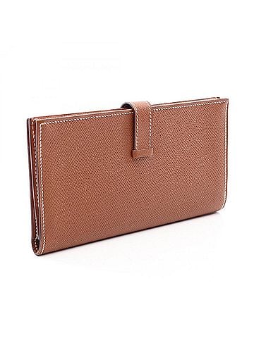 Hermès Hermes Bearn Soufflé Bi-fold Long Wallet, Veau Epsom Leather, Women's, Brown (view 2)