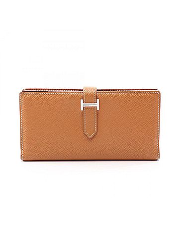 Hermès Hermes Bearn Soufflé Gold Bi-fold Long Wallet, Veau Epsom Leather, Women's, Brown Tones (view 1)