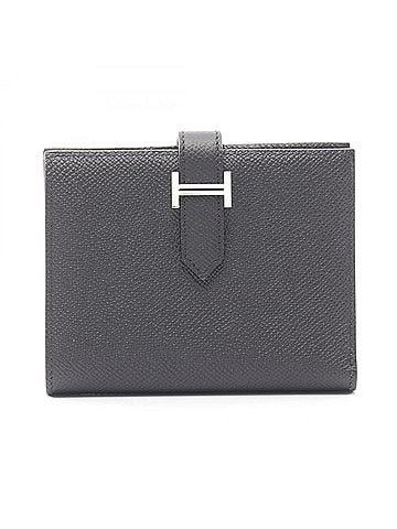 Hermès Hermes Bearn Compact Bi-fold Wallet, Leather, Veau Epsom, Black, Women's (view 1)