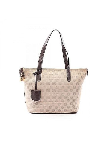 Loewe Loewe Anagram Tote Bag Handbag Canvas Leather Women's Beige Brown (view 1)