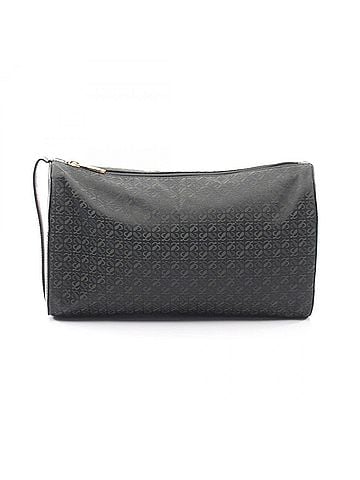 Loewe LOEWE Anagram Second Bag Clutch Handbag Canvas Leather Women's Black/Green (view 1)