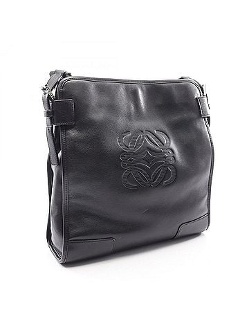 Loewe Loewe Anagram Shoulder Bag Handbag Leather Women's Black (view 2)