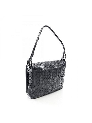Bottega Veneta Bottega Veneta Swing Messenger Bag, Intrecciato, Shoulder Handbag, Leather, Men's, Black, 795074V2HL11208 (view 2)