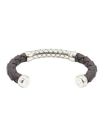 Bottega Veneta Bottega Veneta Intrecciato Bangle Leather Accessory Sterling Silver 925 Women's Brown (view 2)