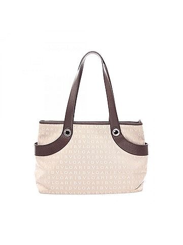Bvlgari Bvlgari Bulgari Logomania Tote Bag/Handbag, Canvas and Leather, Women's, Beige/Brown (view 1)