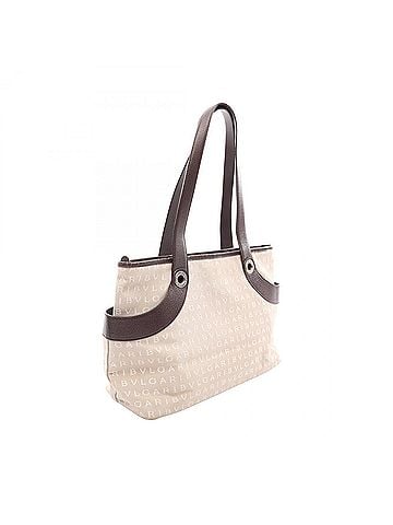 Bvlgari Bvlgari Bulgari Logomania Tote Bag/Handbag, Canvas and Leather, Women's, Beige/Brown (view 2)