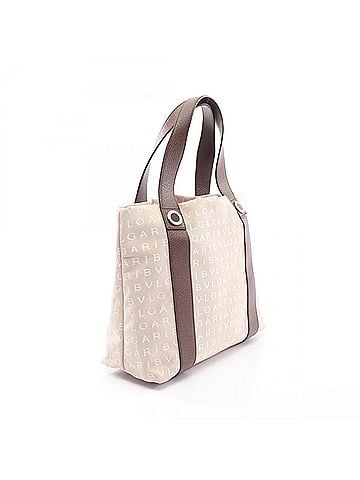 Bvlgari Bvlgari Bulgari Logomania Tote Bag/Handbag, Canvas and Leather, Women's, Beige/Brown (view 2)