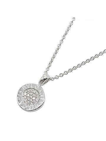 Bvlgari BVLGARI Diamond Necklace, 18KWG (White Gold), Diamond, Men's/Women's, Silver/Clear Tone (view 1)